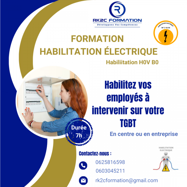 Formation Habilitation Électrique H0V B0 en entreprise pour non électricien